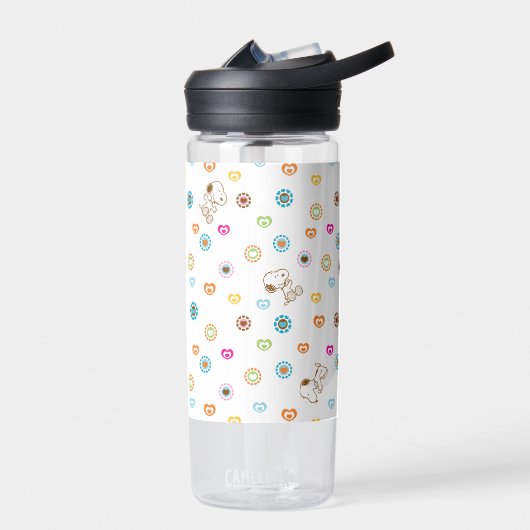 Snoopy Colorful Hearts Patroon Waterfles (Links)