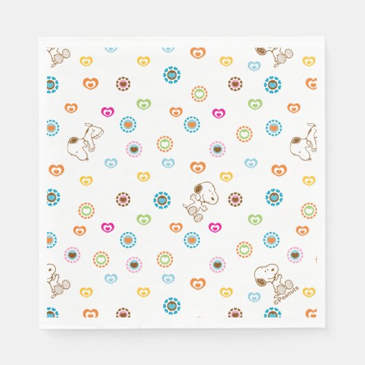 Snoopy Colorful Hearts Pattern Servet (Voorkant)