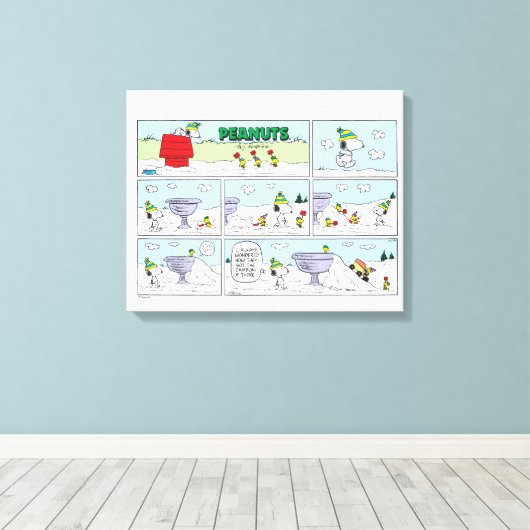 Snoopy & De Bemanning Canvas Afdruk (Insitu (Houten vloer))