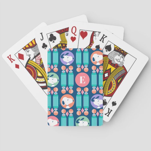 Snoopy Donkerblauw Deco Dromen Patroon Speelkaarte Pokerkaarten (Achterkant)