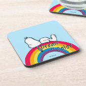 Snoopy | Dream in kleurenregenboog Bier Onderzetter (Linkerzijde)