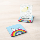 Snoopy | Dream in kleurenregenboog Bier Onderzetter (Rechterzijde)