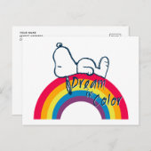 Snoopy | Dream in kleurenregenboog Briefkaart (Voorkant / Achterkant)