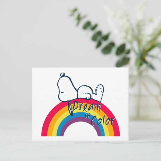 Snoopy | Dream in kleurenregenboog Briefkaart (Staand voorkant)