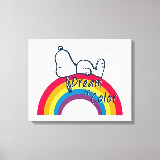 Snoopy | Dream in kleurenregenboog Canvas Afdruk (Voorkant)