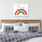 Snoopy | Dream in kleurenregenboog Canvas Afdruk (Insitu (Slaapkamer))