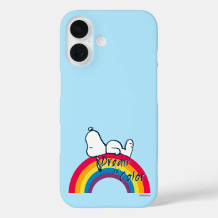 Snoopy Dream in kleurenregenboog iPhone 16 Hoesje