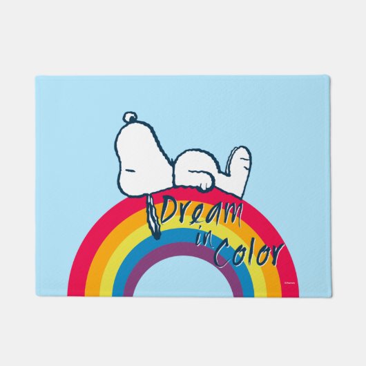 Snoopy | Dream in kleurenregenboog Deurmat (Voorkant)