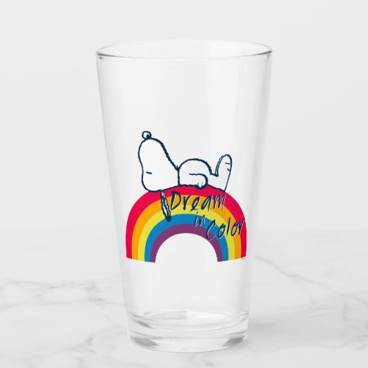 Snoopy | Dream in kleurenregenboog Glas (Voorkant)