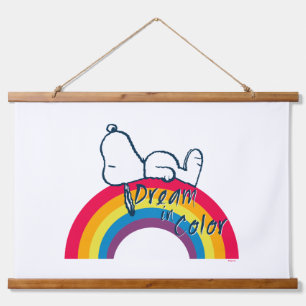 Snoopy   Dream in kleurenregenboog Hangend Wandkleed