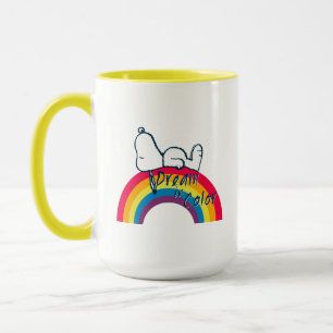Snoopy   Dream in kleurenregenboog Mok