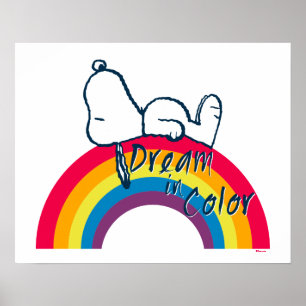Snoopy   Dream in kleurenregenboog Poster