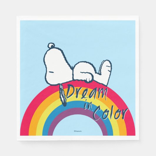Snoopy | Dream in kleurenregenboog Servet (Voorkant)
