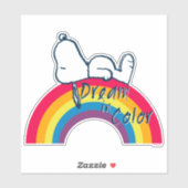 Snoopy | Dream in kleurenregenboog Sticker (Vel)