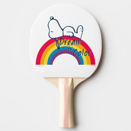 Snoopy | Dream in kleurenregenboog Tafeltennisbatje (Voorkant)