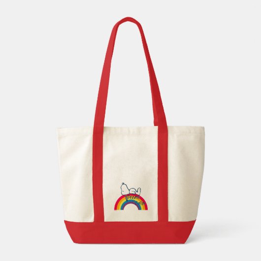 Snoopy | Dream in kleurenregenboog Tote Bag (Achterkant)