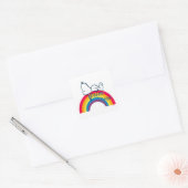 Snoopy | Dream in kleurenregenboog Vierkante Sticker (Envelop)