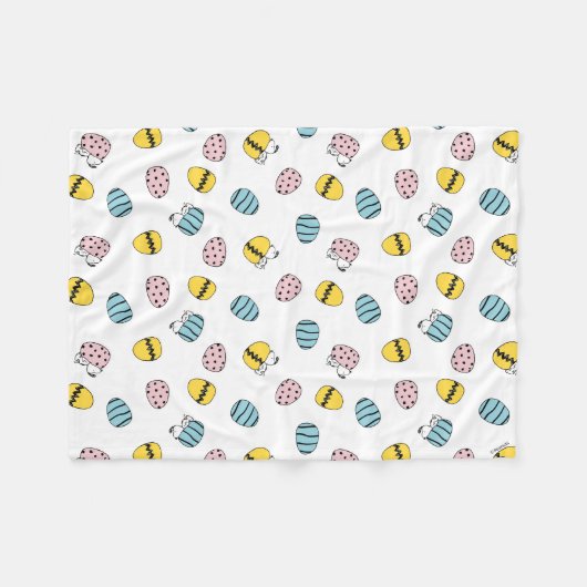 Snoopy Easter Egg Pattern Fleece Deken (Voorkant (Horizontaal))