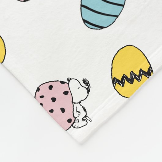 Snoopy Easter Egg Pattern Fleece Deken (Hoek)
