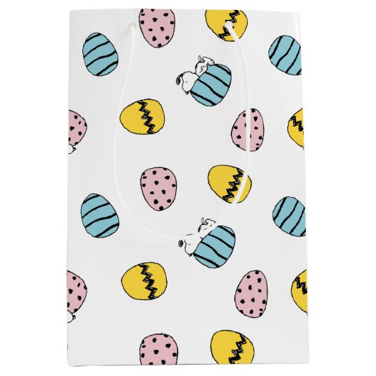 Snoopy Easter Egg Pattern Medium Cadeauzakje (Voorkant)