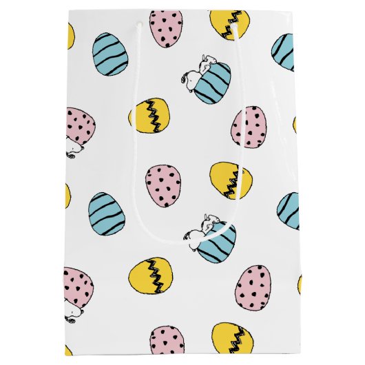 Snoopy Easter Egg Pattern Medium Cadeauzakje (Achterkant)