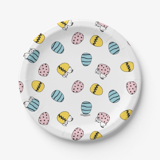 Snoopy Easter Egg Pattern Papieren Bordje (Voorkant)