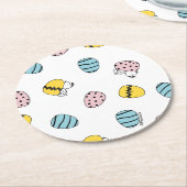 Snoopy Easter Egg Pattern Ronde Kartonnen Onderzetter (Gebogen)