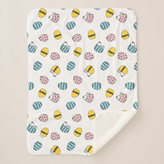 Snoopy Easter Egg Pattern Sherpa Deken (Voorkant)