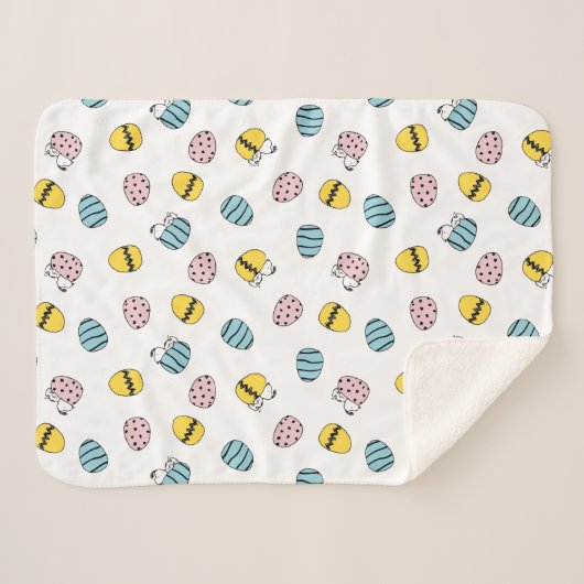 Snoopy Easter Egg Pattern Sherpa Deken (Voorkant (horizontaal))