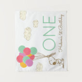 Snoopy en Ballonnen 1e verjaardag Wandkleed (Voorkant)