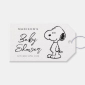 Snoopy en Ballonnen Baby Shower Cadeaulabel (Voorkant (Horizontaal))