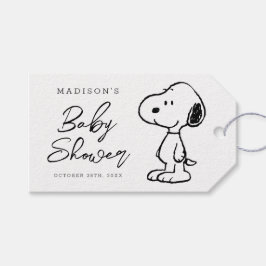 Snoopy en Ballonnen Baby Shower Cadeaulabel
