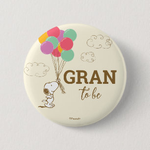 Snoopy en ballonnen Baby shower oma te zijn Ronde Button 5,7 Cm