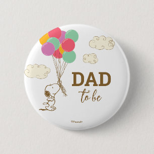 Snoopy en ballonnen Baby shower Papa To Be Ronde Button 5,7 Cm