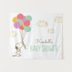 Snoopy en Ballonnen Baby Shower Wandkleed