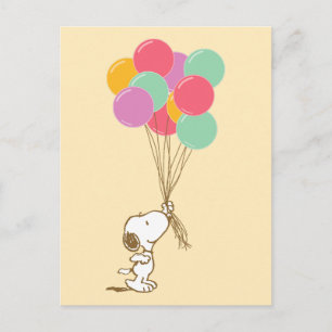 Snoopy en ballonnen briefkaart