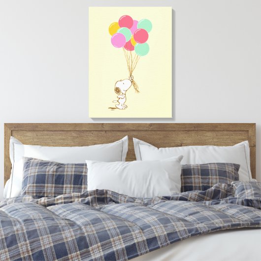 Snoopy en ballonnen canvas afdruk (Insitu (Slaapkamer))