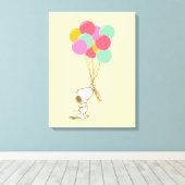 Snoopy en ballonnen canvas afdruk (Insitu (Houten vloer))