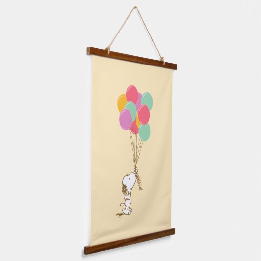 Snoopy en ballonnen hangend wandkleed (Gebogen)