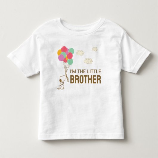 Snoopy en Ballonnen | Ik ben de kleine broer Kinder Shirts (Voorkant)