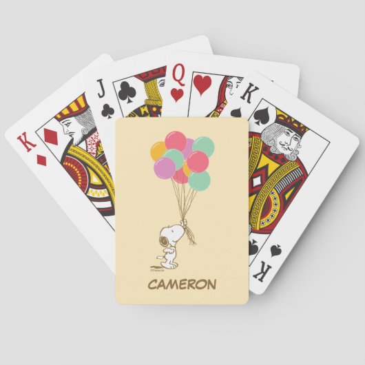 Snoopy en ballonnen | Jouw namen speelkaarten toev (Achterkant)