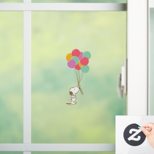 Snoopy en ballonnen raamsticker (Huis)