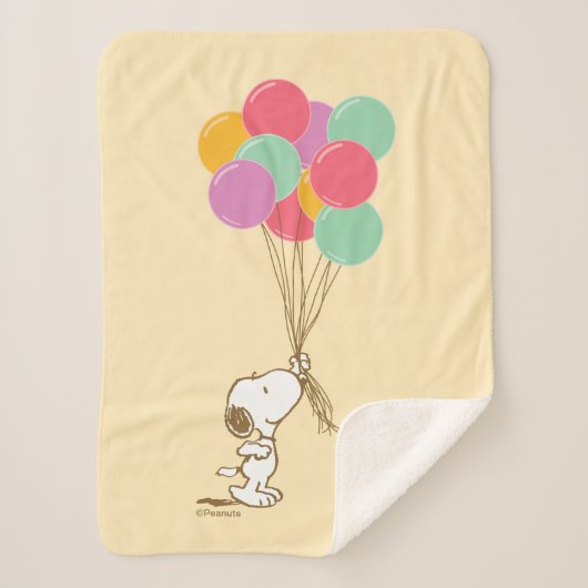 Snoopy en ballonnen Sherpa Deken (Voorkant)