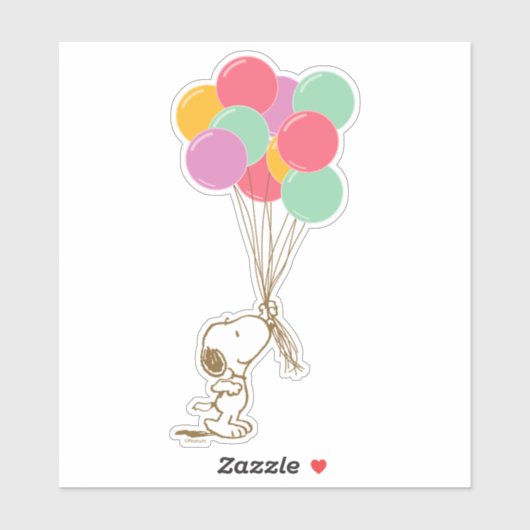 Snoopy en ballonnen sticker (Vel)