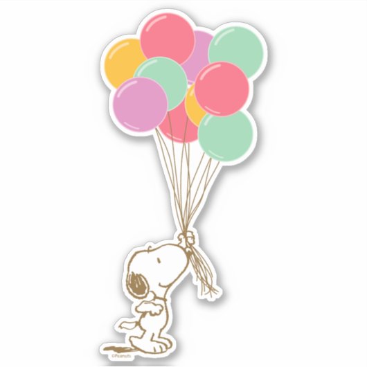 Snoopy en ballonnen sticker (Voorkant)