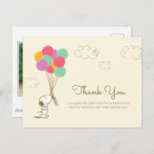 Snoopy en ballonnen Verjaardag | Dank u Briefkaart (Voorkant / Achterkant)