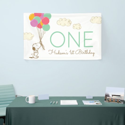 Snoopy en Balloons 1e verjaardag Spandoek (Beurs)