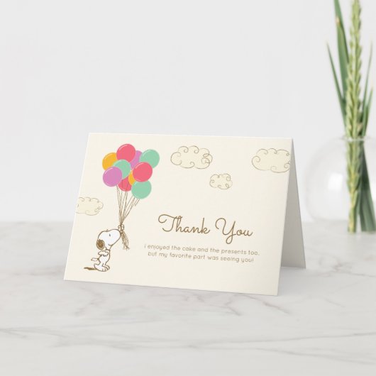 Snoopy en Balloons Birthday Bedankkaart (Voorkant)