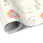 Snoopy en Balloons Birthday Cadeaupapier (Rol Hoek)