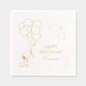 Snoopy en Balloons Birthday Folie Servetten (Voorkant)